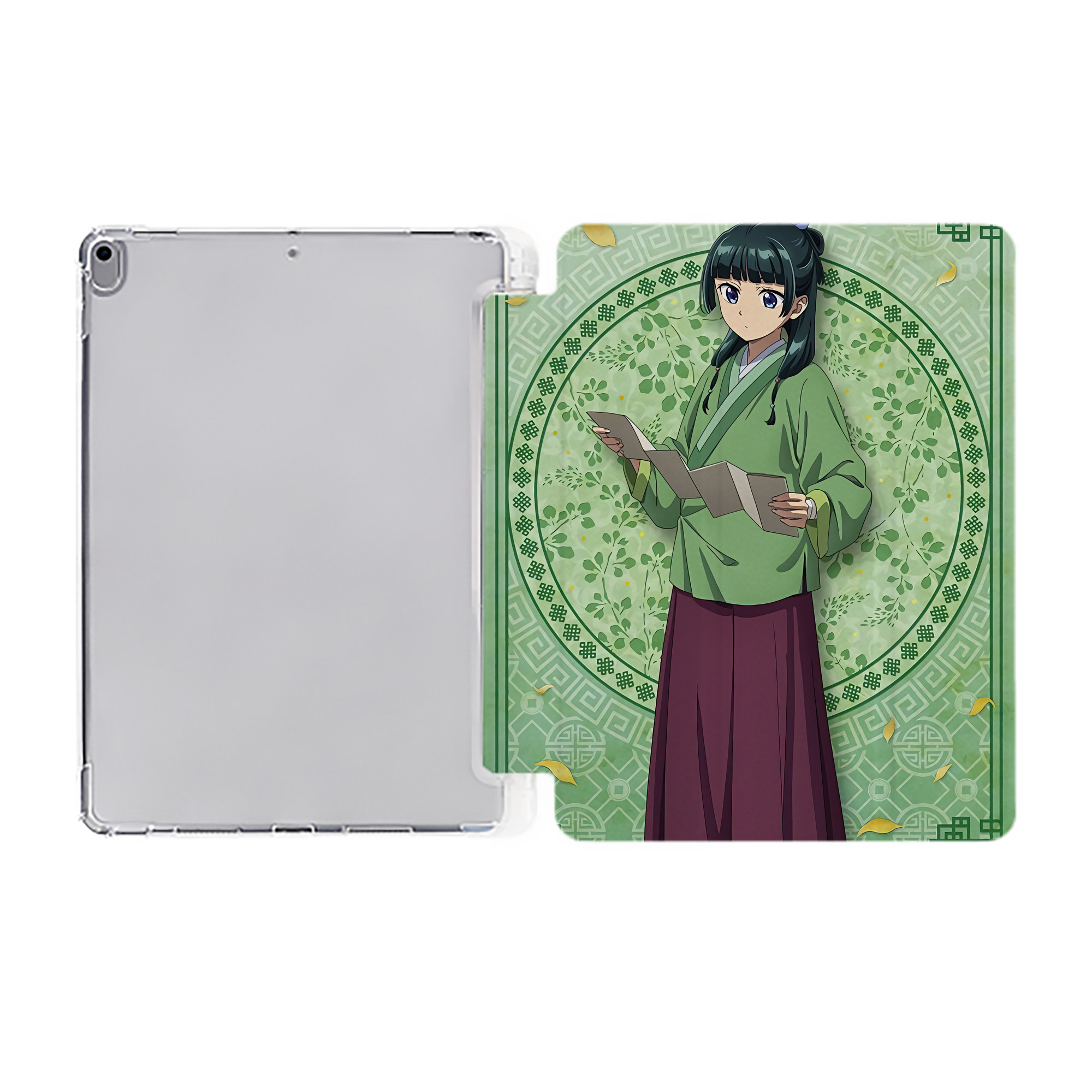 （画像用） 薬屋のひとりごと The Apothecary Diaries IPad ケース ペン収納付き 三つ折りスタンド PUレザー×シリコン 対応機種9.5/10.5/10.9インチ